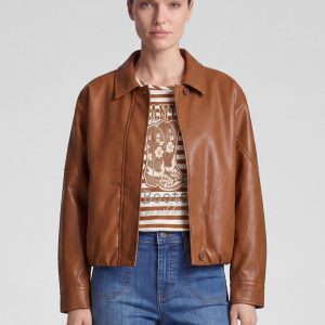 Rabe Pleather Jacket Tan.       57-121030