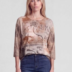 Rabe Patterned Top Tan.       57-121361