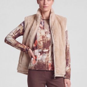Rabe Fur Gilet Beige.     57-122871
