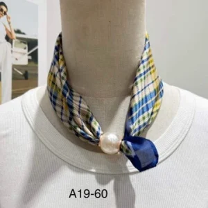 Magnetic Pearl Clasp Neckerchief Navy.   A19-60