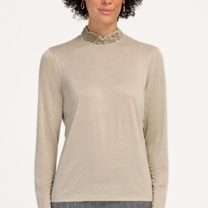 Bianca Greta Lurex Top Champagne.      86069