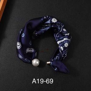 Pearl Clasp Neckerchief Navy.    A19-69