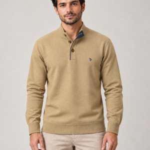 Tom Penn 3 Button Knit Beige. Tp084/Bge