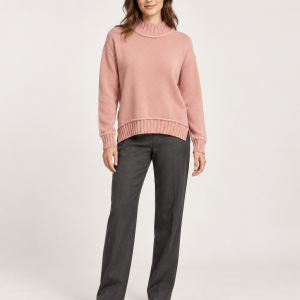 Marinello High Neck Plain Jumper.       55215 Rose