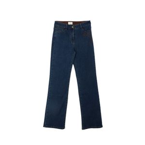 Julie Guerlande Flower Motif Jeans Dark Blue.        68Jg2je100