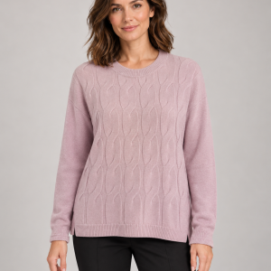 Marinello Cable Knit Sweater Rose           55281/Rse