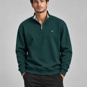 Mineral Rey 1/4 Zip Sweatshirt Avocado. Ml301359/Av