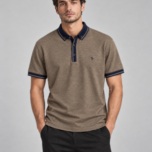Tom Penn Melange Polo Tan. Tpp981/Tan