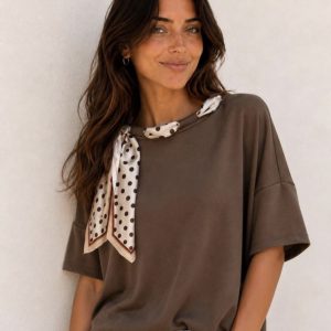 Scarf Top Chocolate.        50503/Choc
