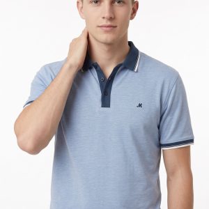 Mineral Beck Marl Polo Shirt Blue.          Ml211527/Blu
