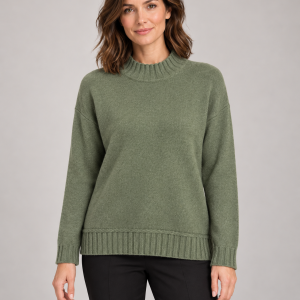 Marinello High Neck Plain Jumper Olive        55215/Olv