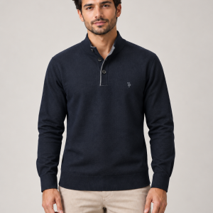 Tom Penn 3 Button Knit Navy. Tp084k/Nvy