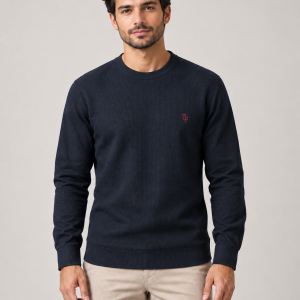 Tom Penn Crew Neck Sweater Navy. Tp067k/Nvy
