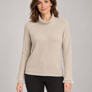 Marinello Frill Neck Sparkle Jumper         55202 Sand