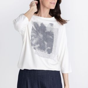 Frank Walder  Print T-Shirt Cream.      109452