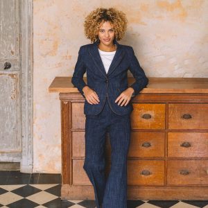 Hongo Wide Leg Denim Trousers Dark Wash.     1486