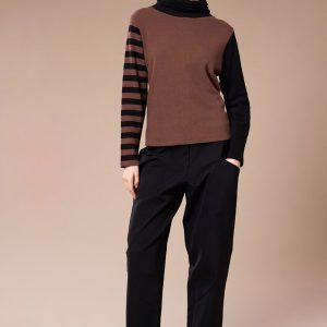 Peruzzi Colour Block Stripe Fleece Chocolate.      W26147