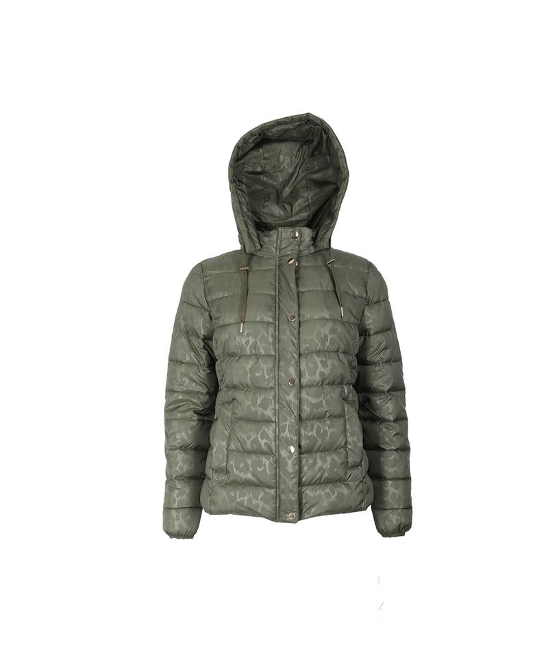 Julie Guerlande Quilted Hooded Jacket Khaki. 68Jg2pb000