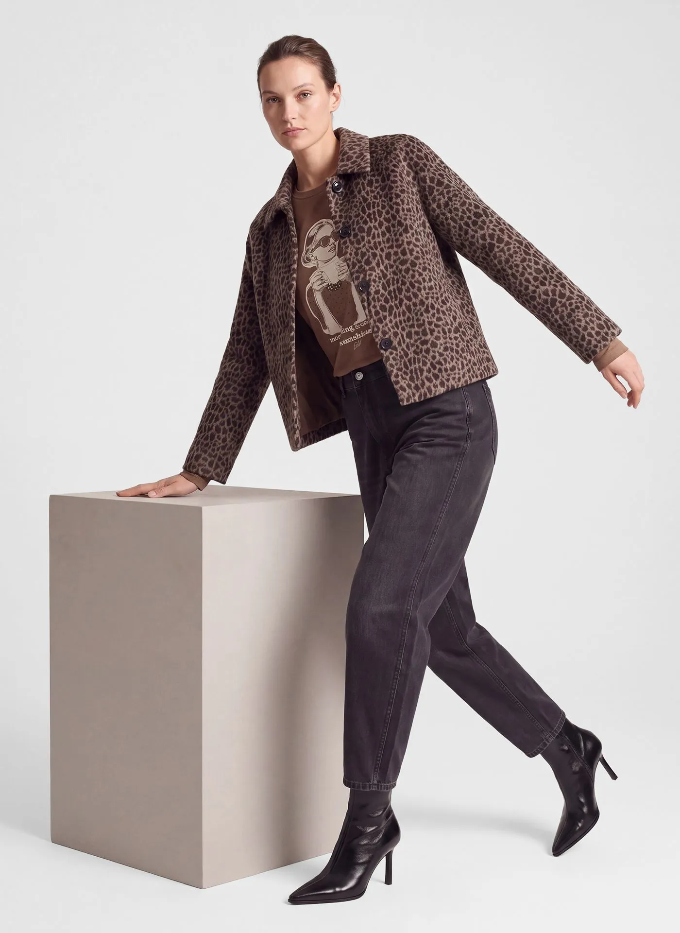 Rabe Animal Print Jacket Brown. 57-123020