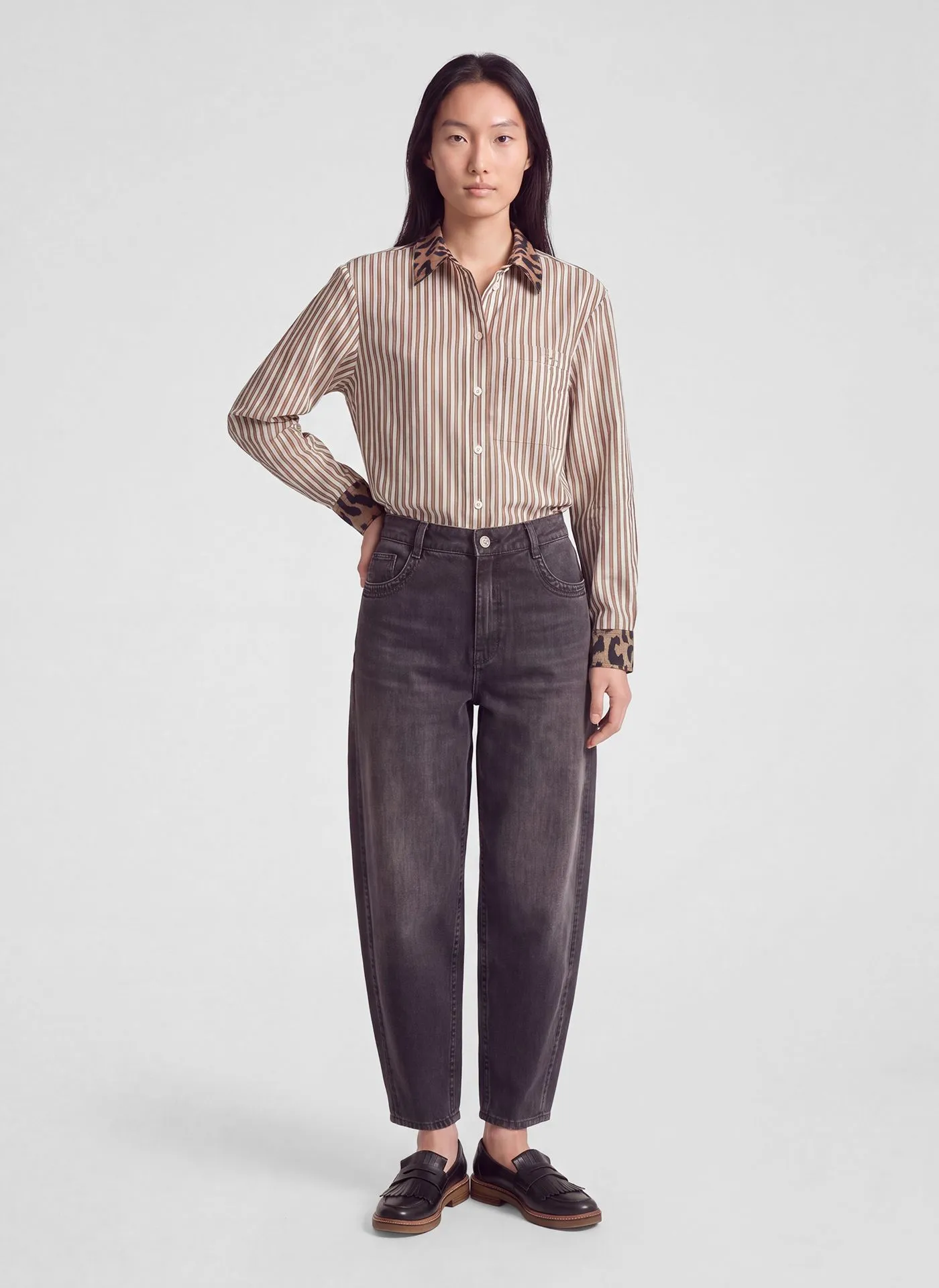 Rabe Stripe Blouse Coffee. 57-123103 - Image 5