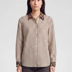 Rabe Stripe Blouse Coffee.    57-123103