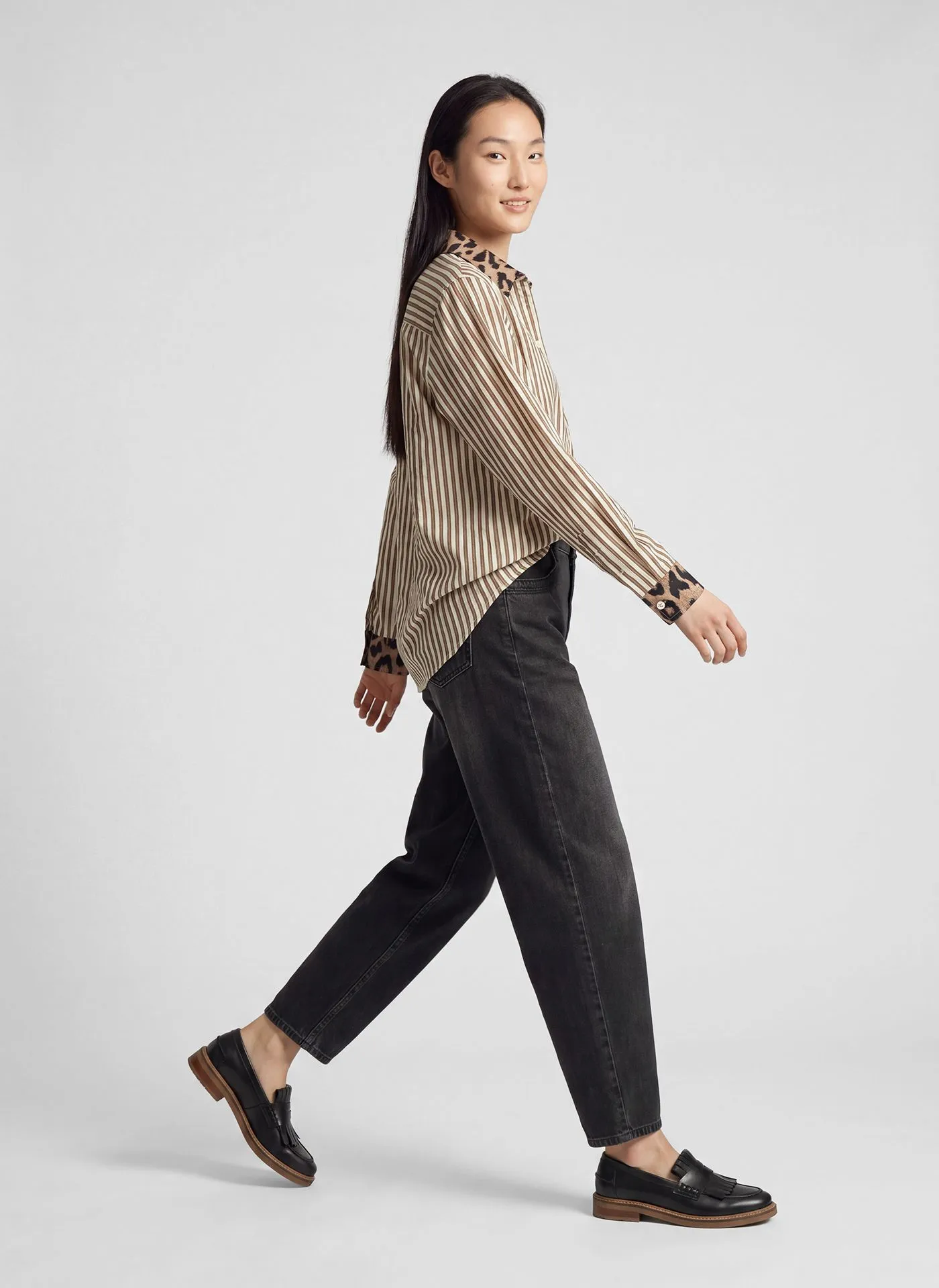 Rabe Stripe Blouse Coffee. 57-123103 - Image 2