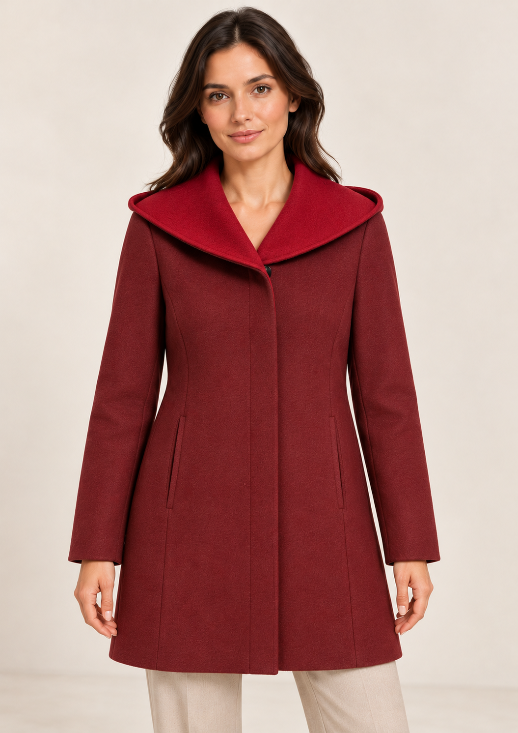 Christina Felix Hooded Carcoat Claret. 500-4490