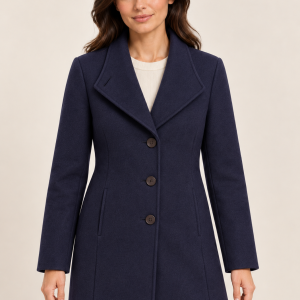 Christina Felix Wool Coat Navy.      596-4490/Nvy