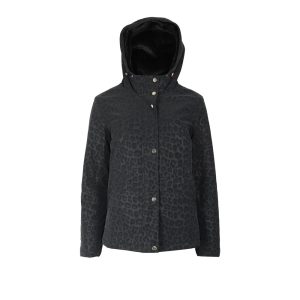 Julie Guerlande Leopard Print Jacket Black.         68Jg2pb040