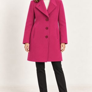 Christina Felix Wool Coat Cerise.       596-4490/Cer