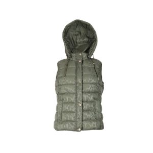 Julie Guerlande Hooded Quilted Gilet Khaki.         68Jg2pb010/K